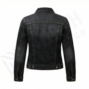 Veste en jean décontractée pour femme, fermeture éclair et cordon de serrage réglable, style sportif et décontracté, pour tous les jours, élégante et de haute qualité - Product Image 2
