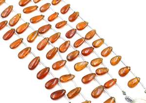 Orange Kyanite Teardrop Pear Shape Beads 8 Inch Smooth Natural Gemstone for Jewelry Making <b>Stone</b> Beads - Product Image 3