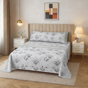 Juego de Sábanas de Algodón/Poliéster con Sábana Ajustable de 30 cm, Incluye Sábana Plana y Funda de Almohada, Categoría de Producto: Juegos de Fundas de Edredón - Product Image 1