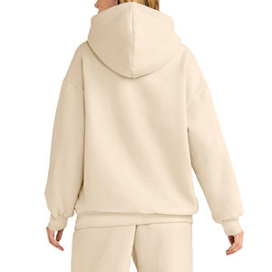 Venta al por mayor de sudaderas con capucha de manga larga con logotipo personalizado para mujer, ropa de moda sólida personalizada, sudaderas con capucha para mujer a la venta en línea - Product Image 2