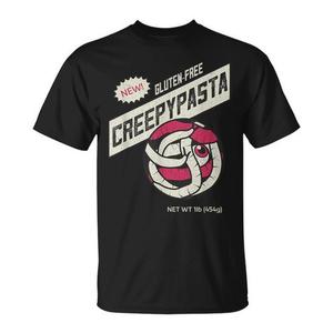 T-shirt Creepypasta Nera per Adulti Unisex a Maniche Corte con Collo Rotondo Promozionale - Product Image 1