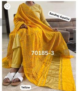 ผ้าไหมที่มีคุณภาพพรีเมี่ยม dupatta กับพิมพ์ bandhni - Product Image 4