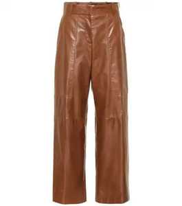 Pantalones de cuero de mujer hechos de fábrica a precio barato de alta calidad Material Druable tamaño personalizado invierno cálido pantalones de cuero de mujer - Product Image 5
