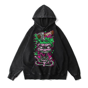 Poliéster Algodón Nuevas sudaderas con capucha impresas personalizadas para hombre Unisex Oversized Heavyweight Puff Print Zip Up Hoodie - Product Image 4