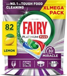 Pastillas para Lavavajillas Fairy 30 Minute Miracle Platinum Plus, 82 Cápsulas, Fairy N.1 en la Limpieza de Alimentos Difíciles, Limpiador de Lavavajillas - Product Image 2