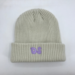 Bonnet en tricot à revers chaud doux confortable doublé en polaire bonnet extensible élégant couvre-chef pour le froid en plein air - Product Image 2