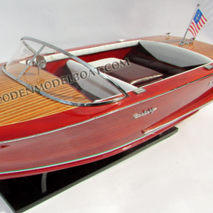 Maquette de bateau en bois, réédition 1958, modèle de bateau artisanal - Product Image 1