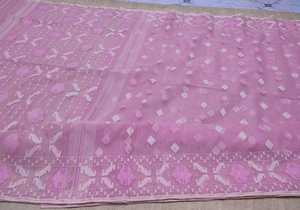 Exclusivo Deshi Dhakai Pink Jamdani Sharee Calidad de exportación para mujeres JAMDANI FABRIC Blue GREEN Golden Sky Blue de Bangladesh - Product Image 6