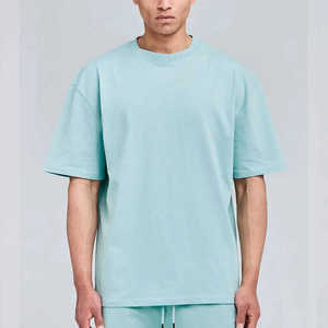 เสื้อยืดโอเวอร์ไซส์ผู้ชายแบบใหม่ ผ้าเทอร์รี่หนานุ่ม ทรงปกติ แขนสั้น ขายส่ง - Product Image 4