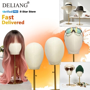Testa di Manichino in Microfibra <span class=keywords><strong>Design</strong></span> Originale, Forma Maschile e Femminile per Esposizione di Cappelli, Fasce, Parrucche e Occhiali da Sole con Base Rotonda - Product Image 1