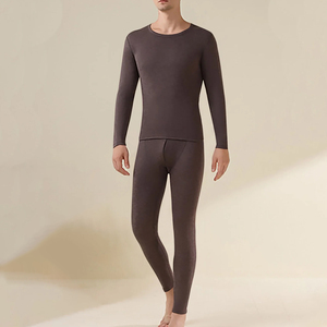 Sous-vêtements thermiques pour hommes en polaire ultra doux pour l'hiver, couleur marron - Product Image 3