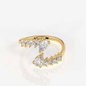 9K Gold Moissanite Diamond Ring Daily Wear Pear-Style with Elegant Design - Product Image 1