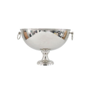 Modern Eco-Friendly Customizable Silver Metal Ice Bucket Wine Cooler Stainless Steel for Bowl Ring Handle Punch Bowl Bar - Product Image 1