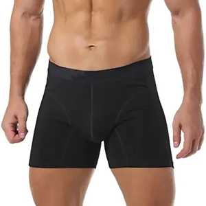 Calzoncillos Bóxer Deportivos Ligeros Sin Costuras de Fibra de Bambú y Algodón Personalizados, Ropa Interior Masculina Transpirable de Secado Rápido con Sensación de Desnudez - Product Image 3