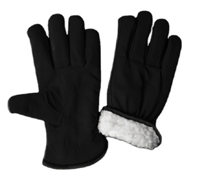 Full White Fleece Lining Cold Resistant Cowhide Grain Leather <b>Driver</b> <b>Gloves</b> Quality Leather Industrial Safety Protection <b>Gloves</b> - Product Image 3