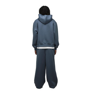 ชุดเสื้อผ้า470GSM มีฮู้ดและกางเกงผ้าเนื้อเรียบสำหรับผู้ชายชุดวอร์มออกแบบได้ตามต้องการ - Product Image 2
