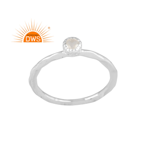 Bague empilable artisanale en argent sterling avec pierre de lune arc-en-ciel naturelle, best-seller, fabricant de bijoux sur mesure - Product Image 1