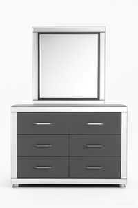 Meuble de toilette moderne pour chambre à coucher avec rangement durable, lignes épurées, finitions chromées élégantes et réfléchissantes, dernier design - Product Image 2