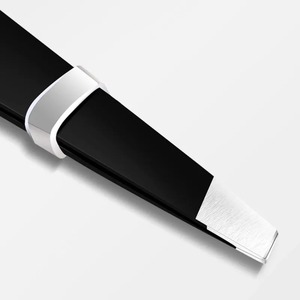 Pince à épiler en acier inoxydable noire avec pointe inclinée et plate, outils de beauté pour pince à épiler pour cils et épilation des poils incarnés - Product Image 5