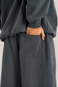 Pantalon de survêtement droit ample et décontracté pour hommes, toile à séchage rapide, pantalon plat baggy d'automne avec taille moyenne, style tricoté délavé - Product Image 5