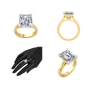 Bague au design classique en or 10 carats pour femme avec 5,07Cts VS Clarity Lab Grown Diamond EF Color Jewelry - Product Image 3