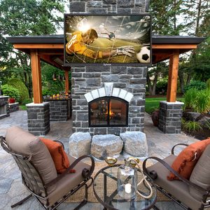 Televisor LED Inteligente 4K para Exteriores de 43 Pulgadas, Resistente al Agua, con Altavoces Duales, Compatible con Wi-Fi para Exteriores con Luz Solar Parcial - 75 Pulgadas - Product Image 1