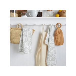 Custom Made 100% Cotton Golf <b>Kitchen</b> Towels Beige Floral Solid Colour Napkin Plates Accessories for Home Ceremony Serving - Product Image 1