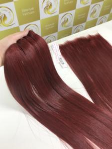 Genius Weft Hot Borgoña Extensiones de cabello humano crudo de 16 pulgadas Cutícula alineada de alta calidad Frontal vietnamita Precio al por mayor - Product Image 5