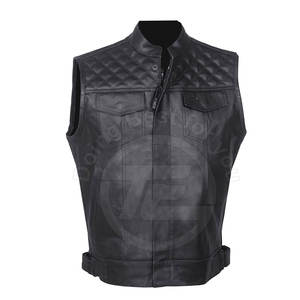 Chaleco de cuero de motocicleta para exteriores de alta calidad para hombre, moda deportiva transpirable para invierno/verano, botón corto, tela de la mejor calidad - Product Image 5
