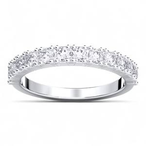 แหวนแต่งงานเพชรทรงกลม 0.80 กะรัต F-G/VS เพชรเลี้ยงในห้องปฏิบัติการ ฝังเพชรเต็มวง แพลตตินั่ม สำหรับผู้หญิง - Product Image 5