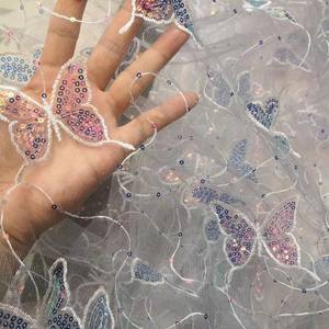 Tela de encaje de lentejuelas de <span class=keywords><strong>tul</strong></span> mariposa al por mayor tela de malla base negra tela <span class=keywords><strong>transparente</strong></span> para falda de niñas vestido de novia - Product Image 6