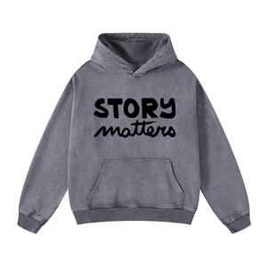 เสื้อฮู้ดซักกรดของผู้ชายไซส์พิเศษแบบสวมหัวเสื้อมีฮู้ดซักด้วยกรดสำหรับผู้ใหญ่ผู้ชายดีไซน์พิมพ์ลายหน้าจอ - Product Image 3