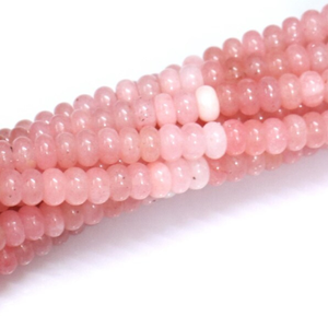 Hermosas Cuentas de Cuarzo Rosa Musgo en Forma de Rondelle, Cuentas de Piedras Preciosas de Cuarzo Rosa Lisas de 7-8 mm, Cuentas de Calidad AAA - Product Image 5