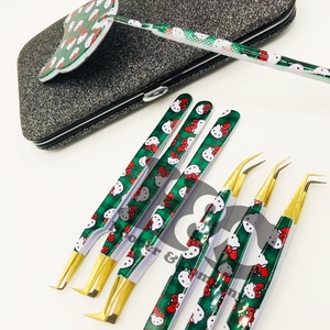 อุปกรณ์ต่อขนตากระจกสีชมพูแบบใหม่มีไฟสแตนเลสกระจกสี่เหลี่ยมทรงหัวใจสีทองได้รับการตรวจสอบอย่างยั่งยืนขนมิงค์ - Product Image 5