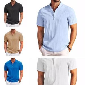 Chemises d'affaires unies pour hommes grandes tailles, nouveau style, à manches courtes, décontractées, séchage rapide, respirantes pour l'été et l'extérieur – Meilleures ventes - Product Image 2