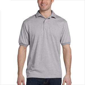 ชุดกีฬาแขนสั้นระบายอากาศได้ดีคอตตอน100% โลโก้ปักลายสีทึบสำหรับผู้ชายฤดูร้อน - Product Image 6