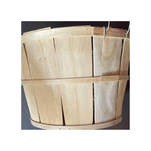 Cesta de madera Bushel para almacenamiento y transporte de cangrejos Contenedor de embalaje de mariscos de gran capacidad con asa Contenedor de madera para el mercado - Product Image 1