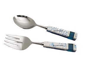 Poignée en résine nouvellement lancée en acier inoxydable avec serveur plat de mélange et de cuisson de salade plaqué argent ou cuillères de service - Product Image 1
