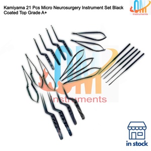 ชุดเครื่องมือผ่าตัดจุลศัลยกรรมประสาท Kamiyama 21 ชิ้น พรีเมียมเคลือบสีดำ ผลิตจากเหล็กกล้าไร้สนิม ใช้ได้กับหม้อนึ่งฆ่าเชื้อและนำกลับมาใช้ใหม่ได้ - Product Image 2