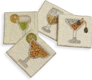 Best Theme Design Glass <b>Beads</b> Bar <b>Coaster</b> Best for Parties and Other Functions Tableware Decorative Design Bar <b>Coaster</b> - Product Image 1