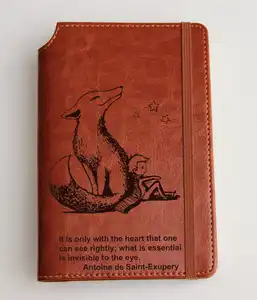 The little prince fox Journal con citazione personalizzata o testo personalizzato rilegato in pelle con striscia elastica volpe sia per uomo che per donna