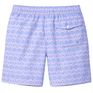 <b>Men</b> Recycled <b>Swim</b> <b>Shorts</b> Light Blue Abstract <b>Pattern</b> Quick Dry Beach <b>Swim</b> Trunks with Elastic Waist Drawstring Pockets - Product Image 2