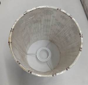 Abat-jour cylindrique en tissu de lin mélangé, léger, fait main, moderne, brodé, avec anneau inférieur E27 pour hôtel, vente chaude - Product Image 2