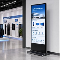Affichage numérique interactif sur pied AOOWHAO de 55 pouces pour salle d'exposition d'entreprise, écran tactile 4K UHD, kiosque avec garantie de 3 ans