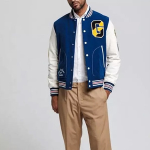 Wholesale Custom High Street Letterman <b>Baseball</b> <b>Bomber</b> <b>Jackets</b> Plus Size Men Winter Embroidered Eco-Friendly Breathable - Product Image 6