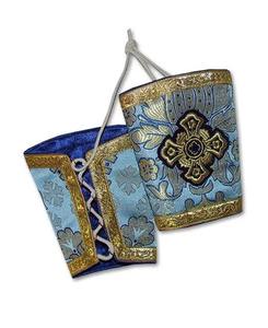 Manchettes de gantelets Regalia maçonniques couleurs personnalisées manchettes en tissu brodé avec décoration de franges en dentelle - Product Image 2