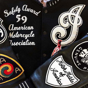 Vestes Varsiti personnalisées Vestes d'université en cuir et laine Vestes d'université à broderie pour enfants avec logo en gros - Product Image 2