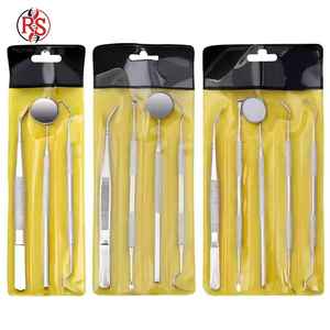 Dental Examination Kit Instrument Kit With Mouth <b>Mirror</b> Tweezer 4 Probe Stainless Steel - Product Image 3
