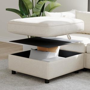 Sofá seccional convertible modular de 8 plazas de gran tamaño de la mejor calidad con función de almacenamiento y cama - Product Image 4