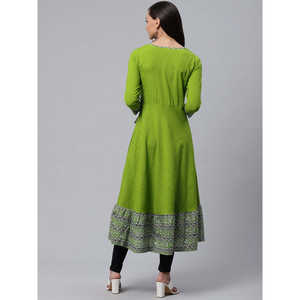 Kurta ผ้าฝ้ายพิมพ์ลายผู้หญิง Angrakha สไตล์ - Product Image 2